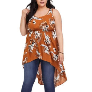 Torrid Womens 3X Hi Low Charlis Floral  Tank